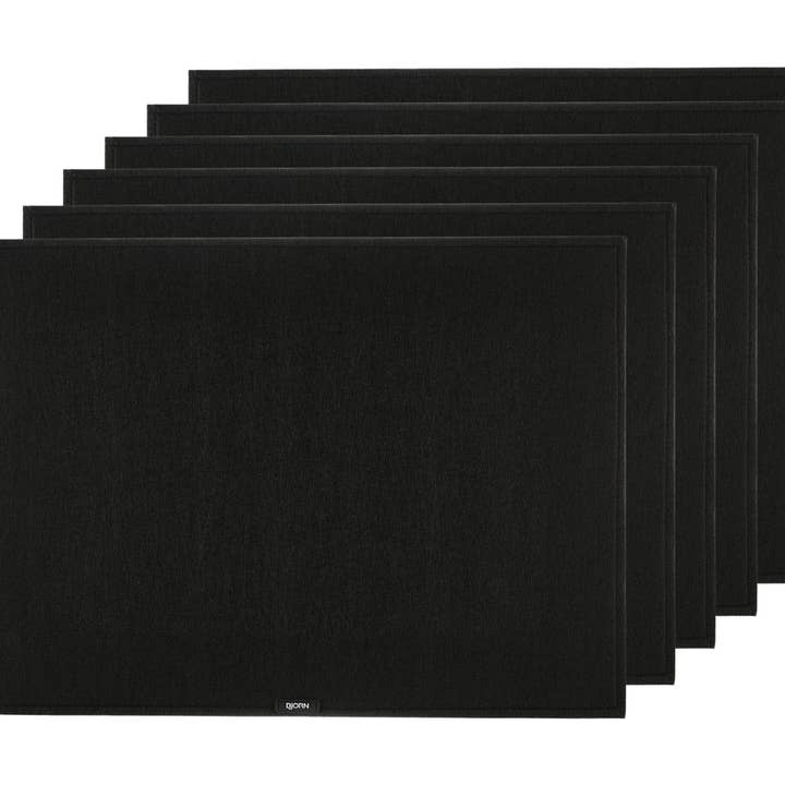 Juego de mesa rectangular - 6 piezas - Fieltro reciclado negro para venta al por mayor de Björn