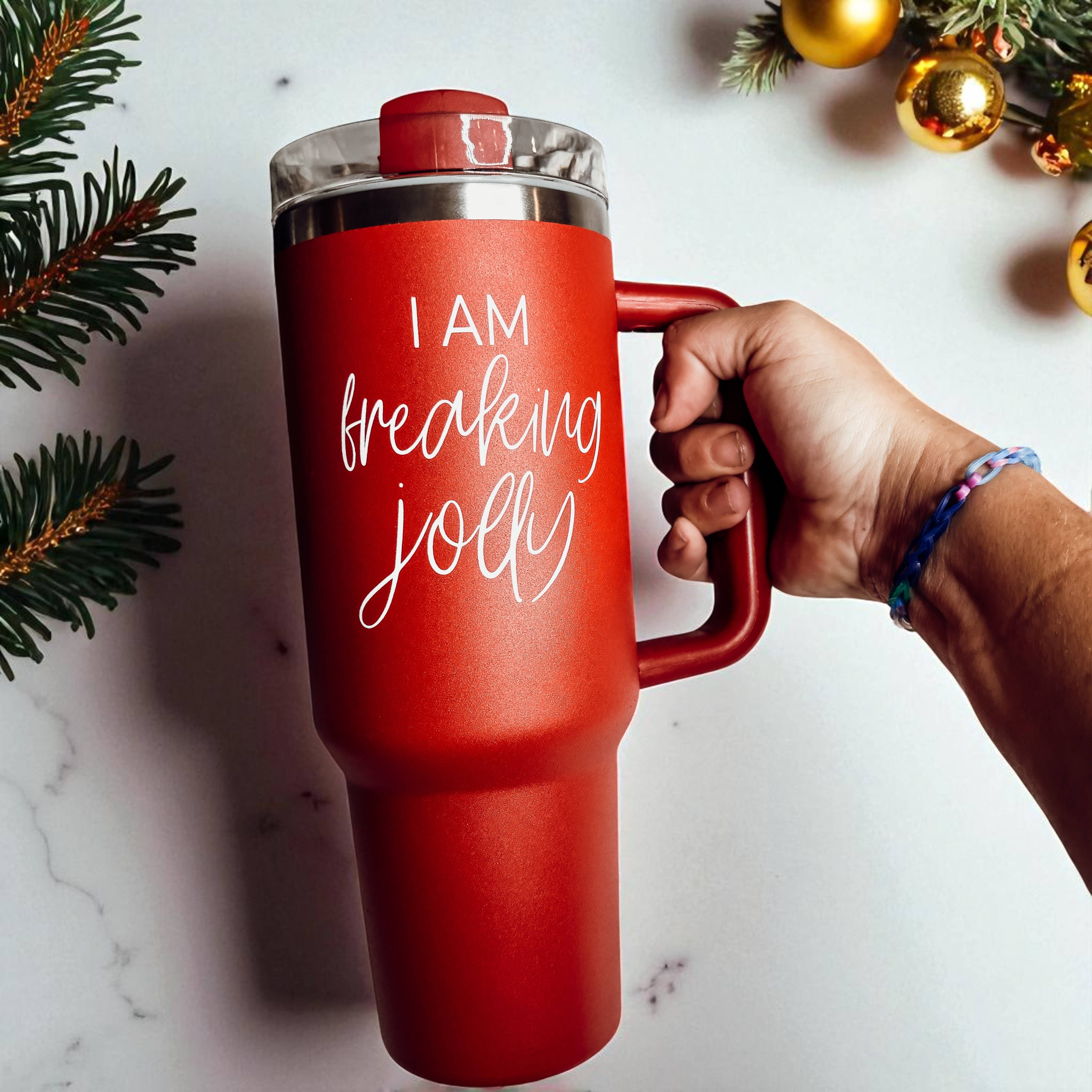Gia Roma - Wholesale Insulated Mug/Tumbler - Funny Christmas Coffee Mugs, Red Holiday Tumblers With Straw17