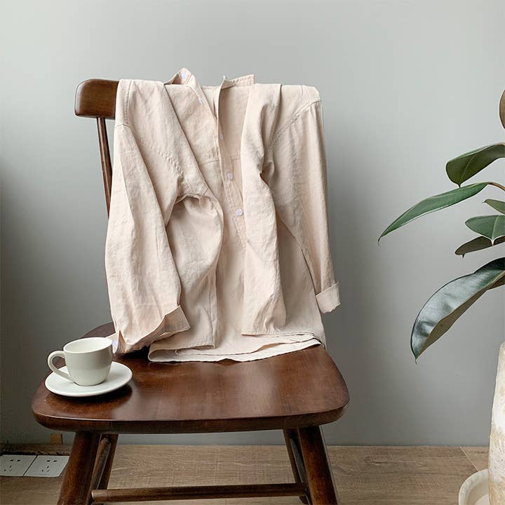 Rosa Clothing - Wholesale Button Down Shirt - Women's - Lightweight blended suede textured blouse2