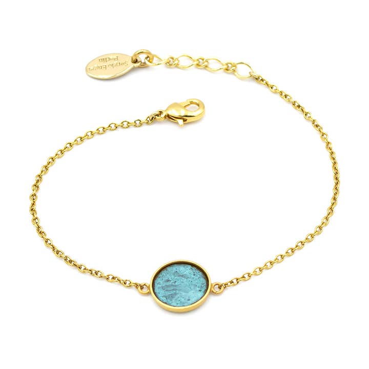 Patina bracelet 02 Delicate bracelet with coloured plate for wholesale by Sergio Engel jewellery