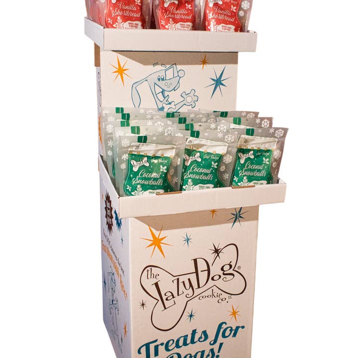 The Lazy Dog Cookie Co., Inc. - Wholesale Pet Treats - Dog - Holiday Stocking Floor Display (40 ct)