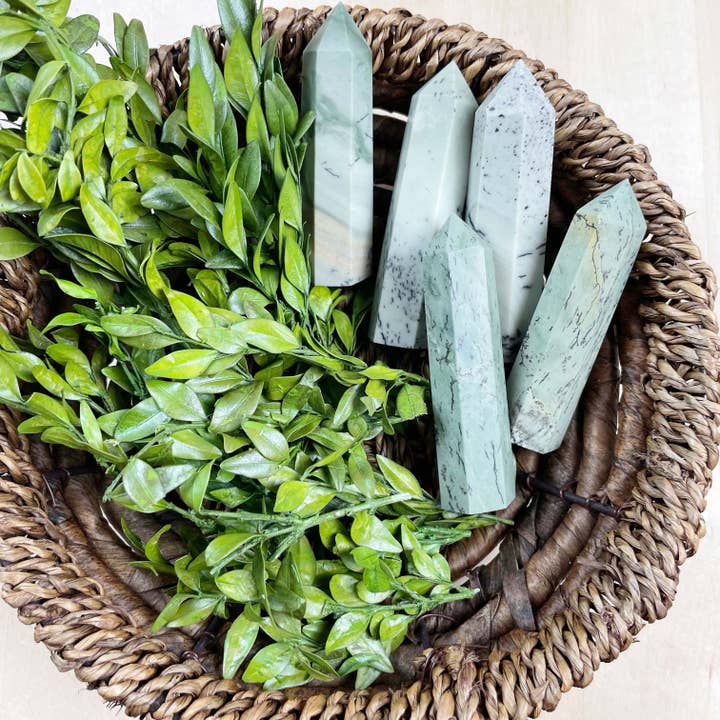 2.5-3inch Dendritic Jasper Point for wholesale by Ewelina Pas Jewelry