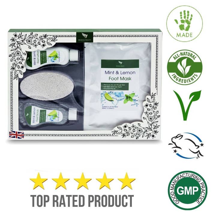 Moksha Beauty - Wholesale Bath & Body Set - Foot Spa Gift Set Mint & Lemon, Foot Care Pedicure Gift Set1