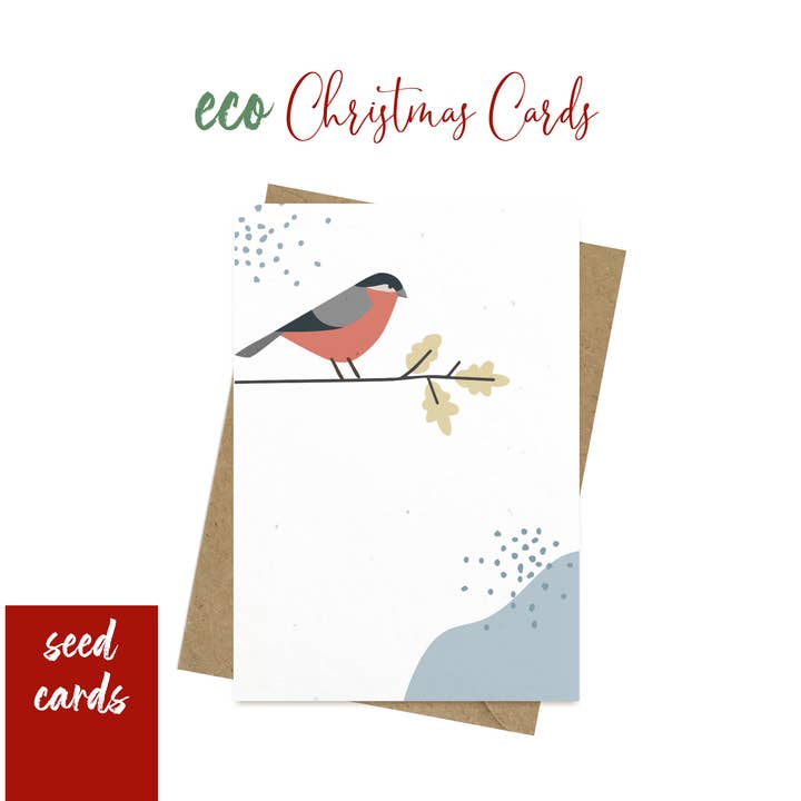 Plantable Christmas Cards - Red Bird for wholesale by Myeco