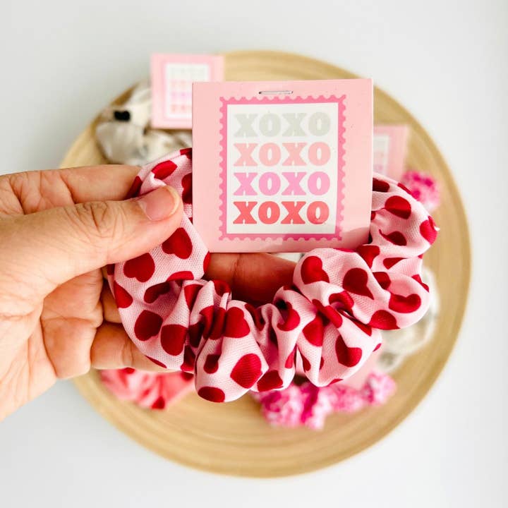 Tiny Gift Society - Wholesale Scrunchie - Women's - Valentines Scrunchies | Heart Thank You | Valentine Gifts XO