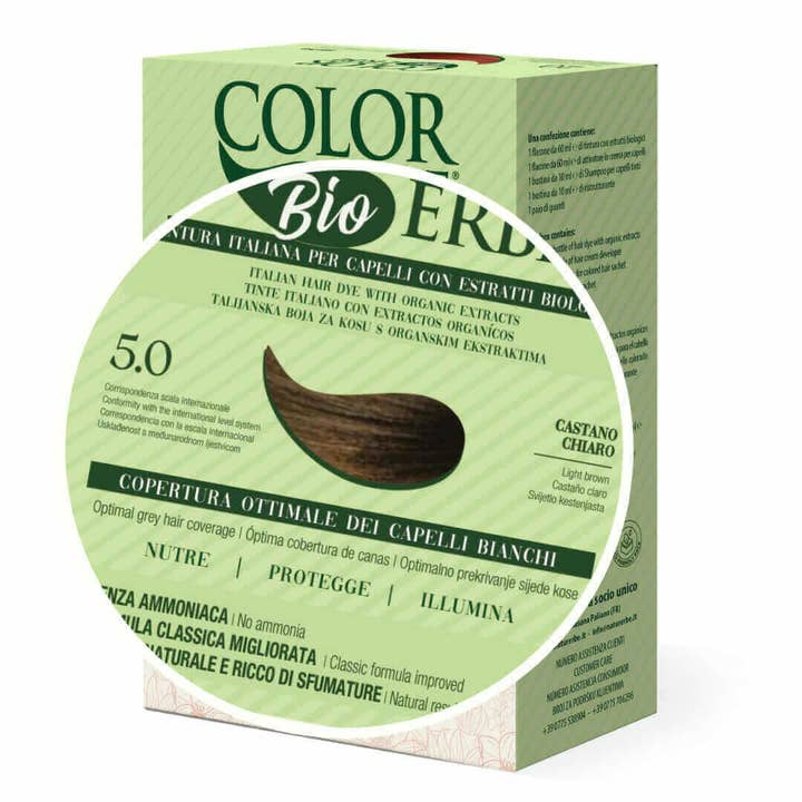Light Brown Organic Herbal Color Dye (5.0) - Made in Italy for wholesale by COLOR ERBE