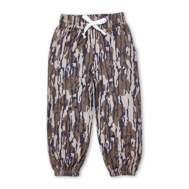 Yawoo Garments - Wholesale Pants - Kids - Brown camo pockets elastic waist boys hunting pants