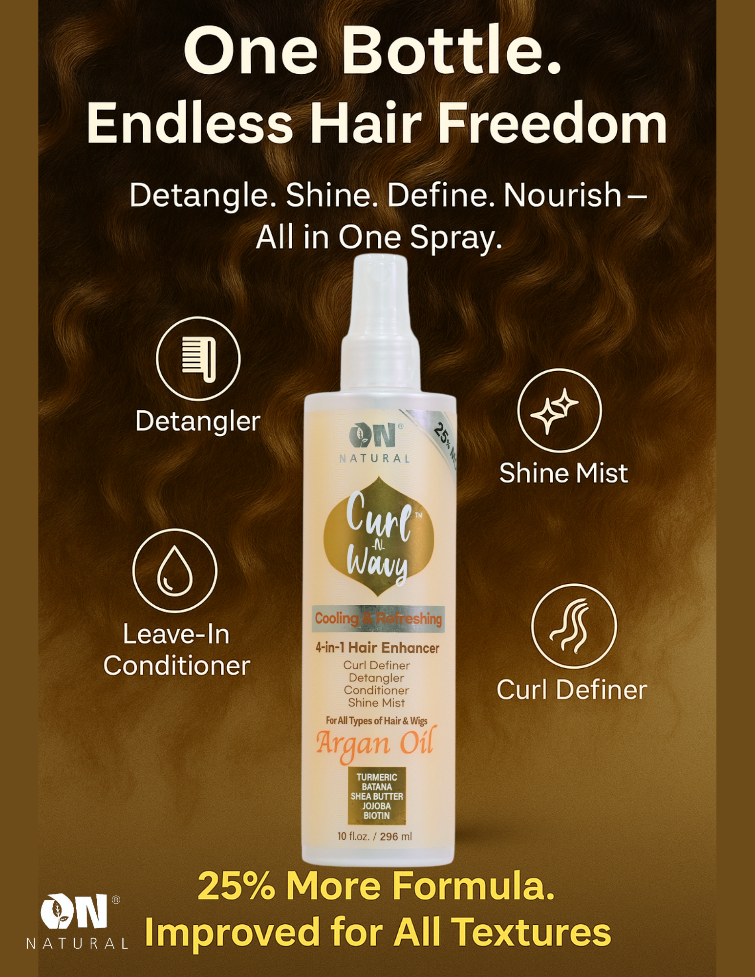 ON Natural USA - Wholesale Hair Leave-In Conditioner - Curl-N-Wavy 4-in-1 Hair Enhancer [Avocado]4
