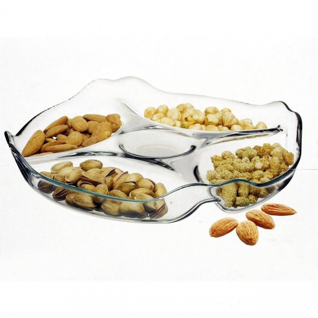 Hakan – wholesale Serving tray – Glass Patisserie Plate, Divided Serving Tray, Appetizer Dish0