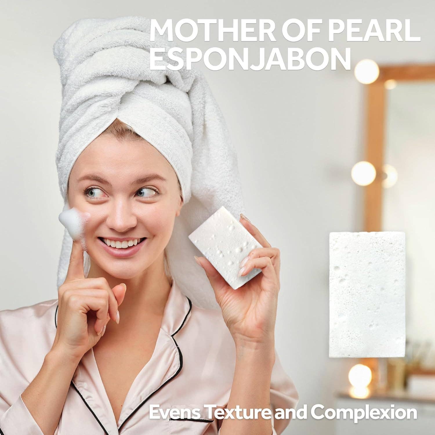 Innovarix - Wholesale Bar Soap - T.Taio Esponjabon 2-in-1 Mother of Pearl Sponge Soap4