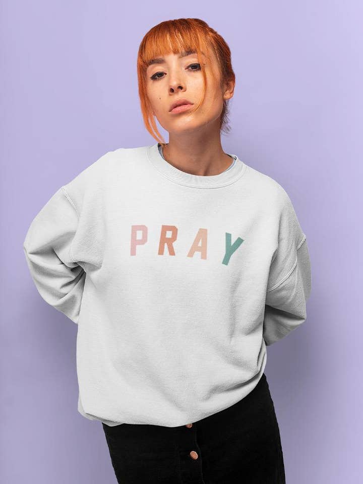 Pray Womens Sweatshirt for wholesale by SmartPrintsInk