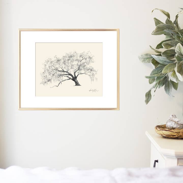 Fly Young Studio – Großhandel Kunstdruck – Gateway Oak Tree — Stift und Tinte — signierter Kunstdruck1