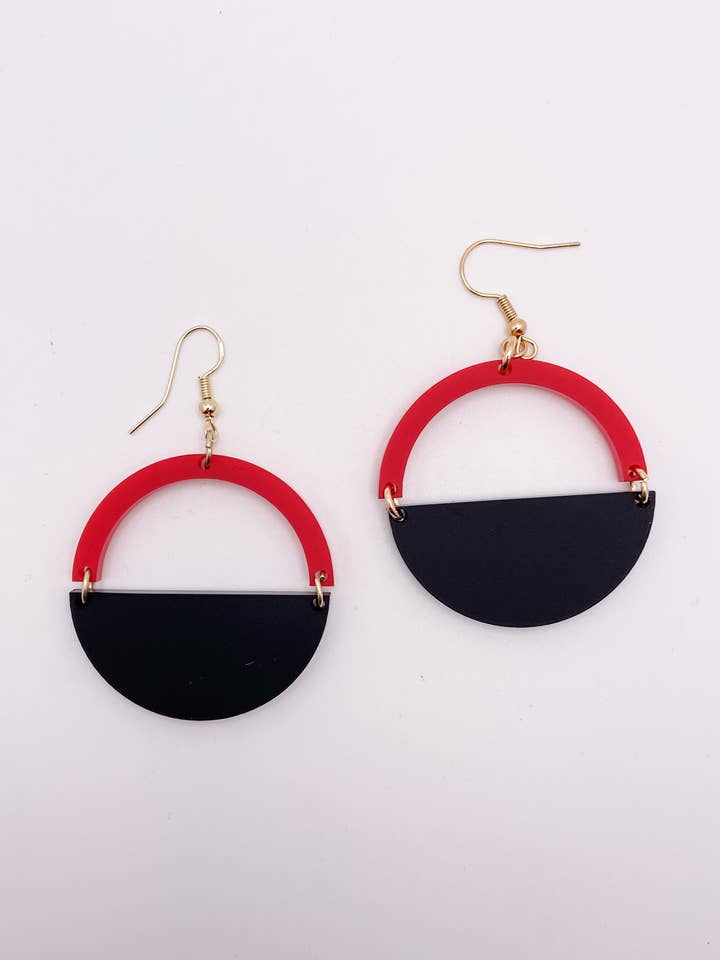 Fran earrings (red+black) for wholesale by katygirlgoods