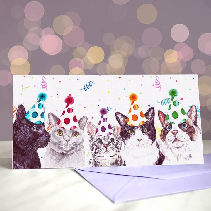 Nobody's Purrfect Greetings Card (Cats / Kittens) for wholesale by Amber Marie Studio