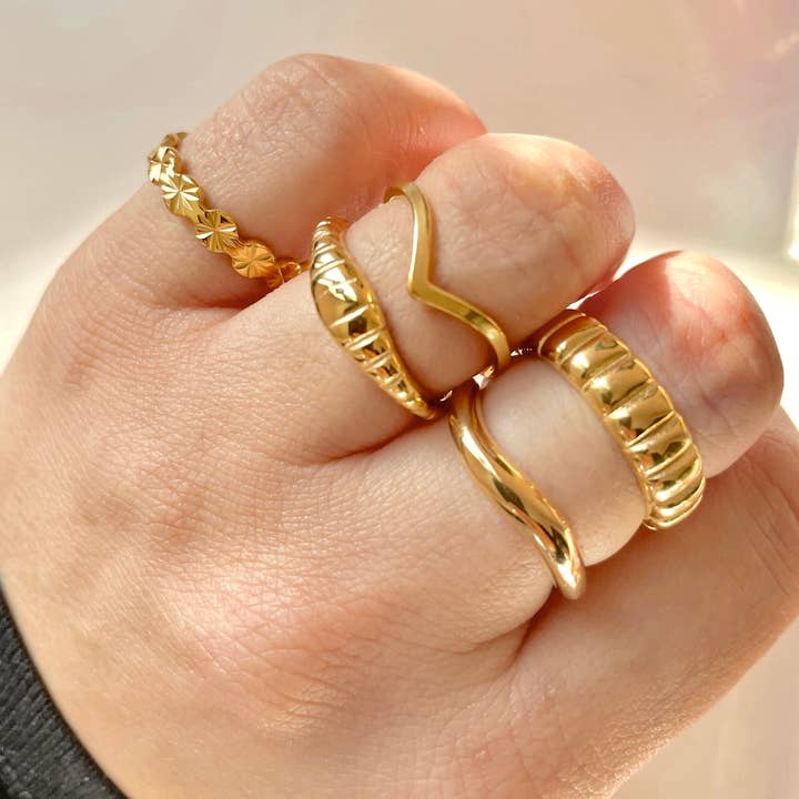 Blueyejewelry - Wholesale Band/Stacked Ring - Gold Stacker Rings - Tarnish-free Dainty and Bold Rings5