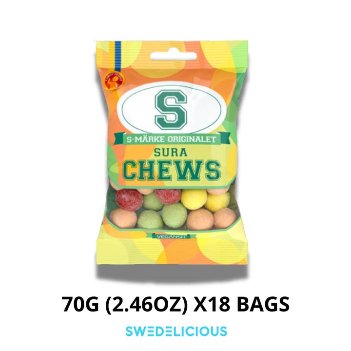 S-Mark Fruity Sour Chews - Vegan - Swedish Candy for wholesale by Swedelicious - Swedish Candy