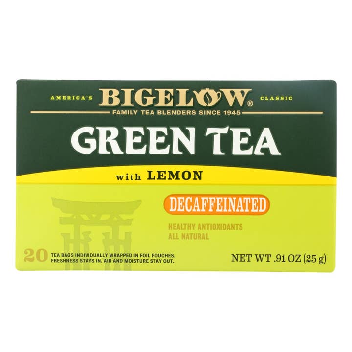 Bigelow Decaf Green Tea Lemon - Case of 6 - 20 Bags for wholesale by Everyday Supply Co