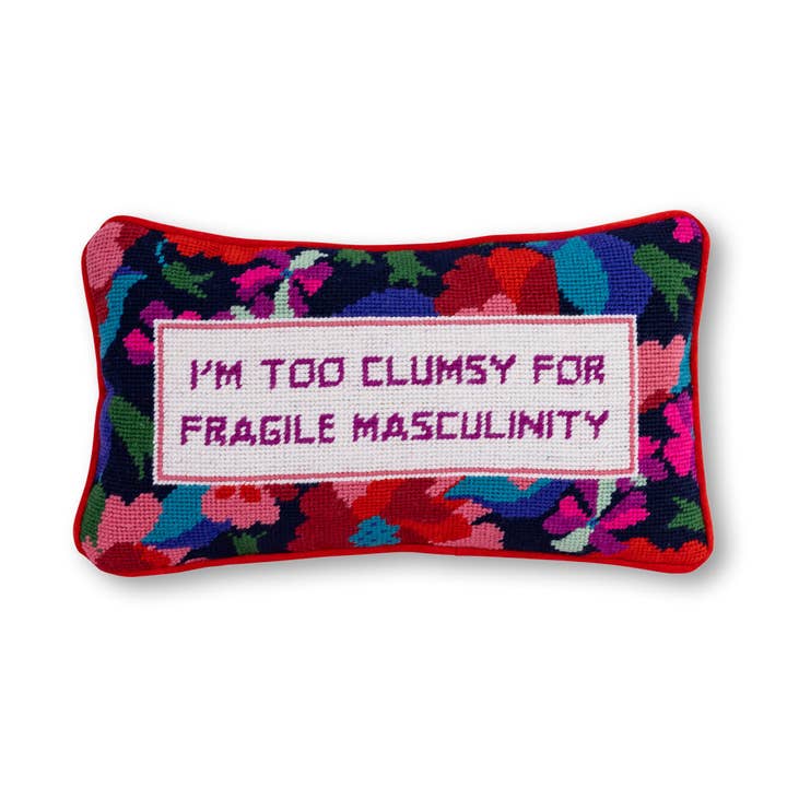 Clumsy Needlepoint Pillow for wholesale by Furbish Studio