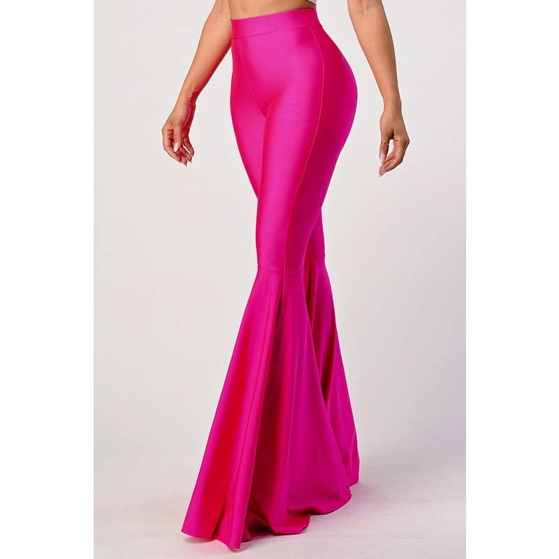 Lime All the Time – wholesale Byxor - Dam – Enfärgad Bell botten Flare Byxor6