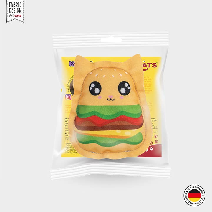 4cats Heimtierbedarf GmbH - Wholesale Pet Toy - Cat - 4cats Kawaii Food Collection - Burger Cat - 4 Pieces6