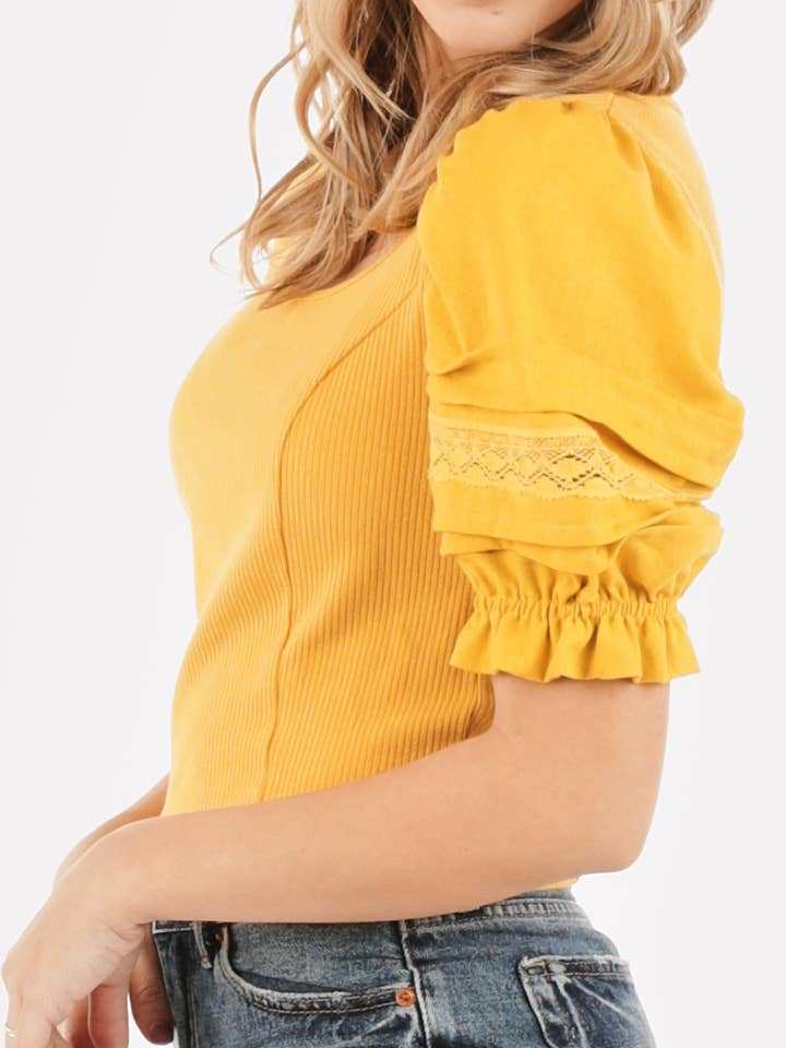 LT24842-OBERTEIL MIT PUFFÄRMELN UND U-AUSSCHNITT für den Großhandel von VERY J