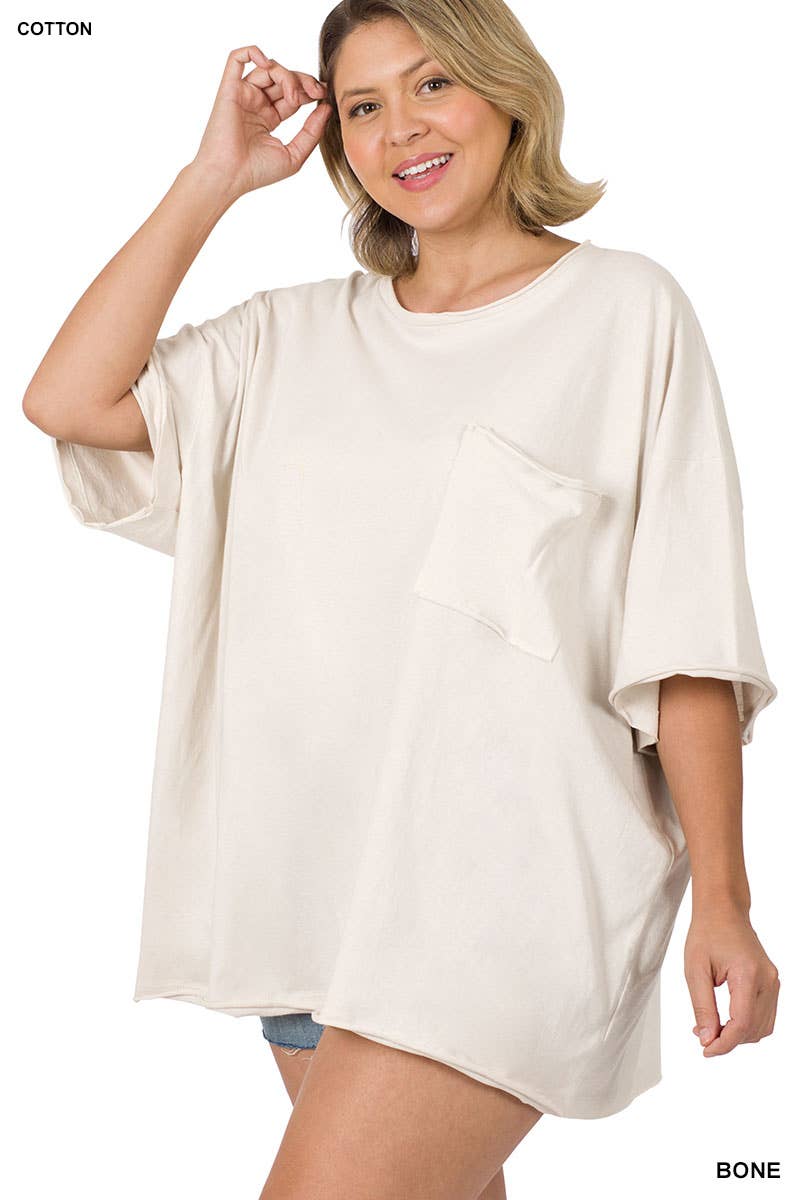 42POPS - Wholesale Tunic - Women's - Tri Blend Oversized Raw Edge Boyfriend Tee13