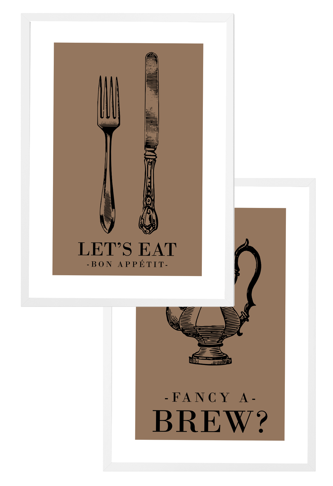 THE WALL HABITAT - Wholesale Gallery Wall Set - Set of 2 Retro Brown Kitchen Wall Art4