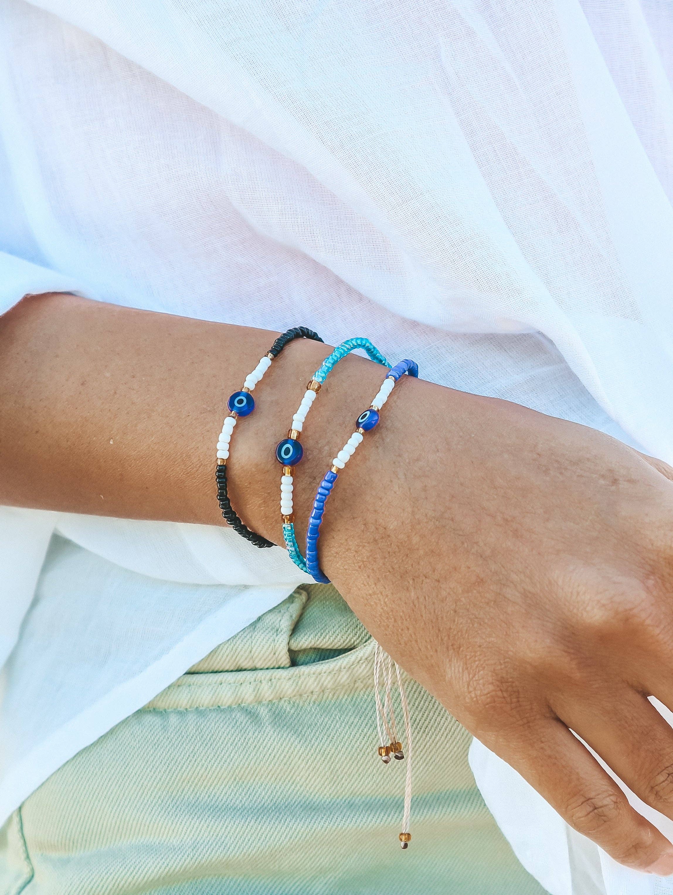 Bali Soul - Venta al por mayor Pulsera de cuentas - Pulsera de cuentas de semillas con ojo turco de Ubud5