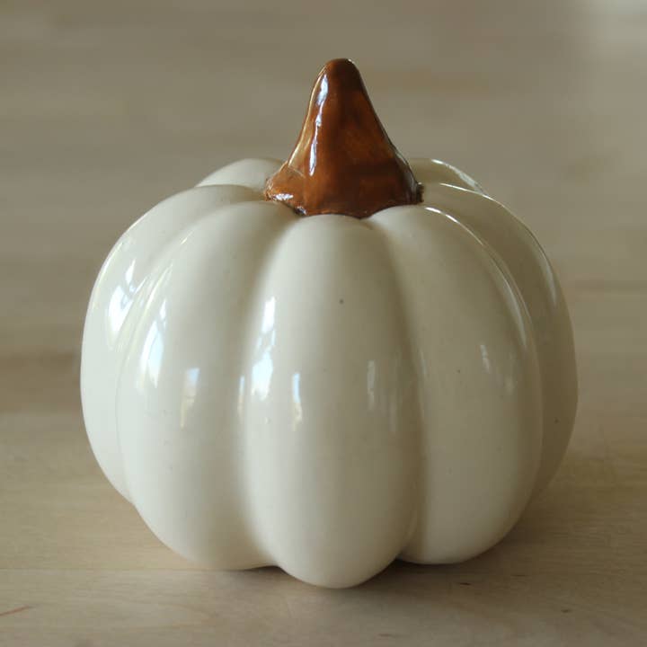 Pumpkin, Decorative Pumpkin, Ceramic Pumpkin, White Pumpkin for wholesale by Cōppa Cōllaborative LLC