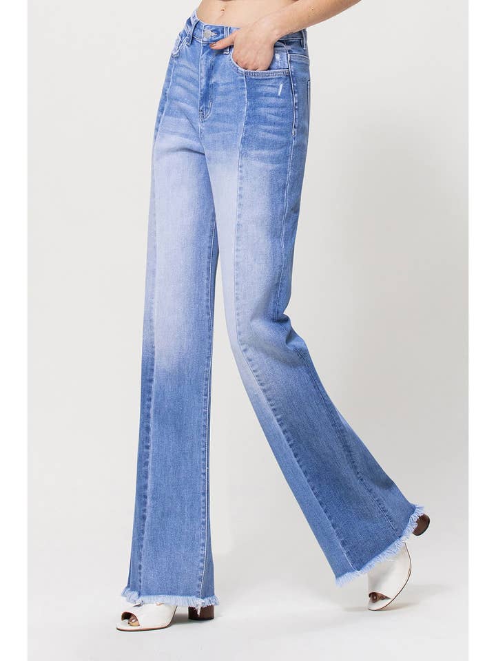 JEAN ÉVASÉ VINTAGE À DOUBLE PANNEAUX TAILLE SUPER HAUTE DES ANNÉES 90 F4610 pour la vente par FLYING MONKEY