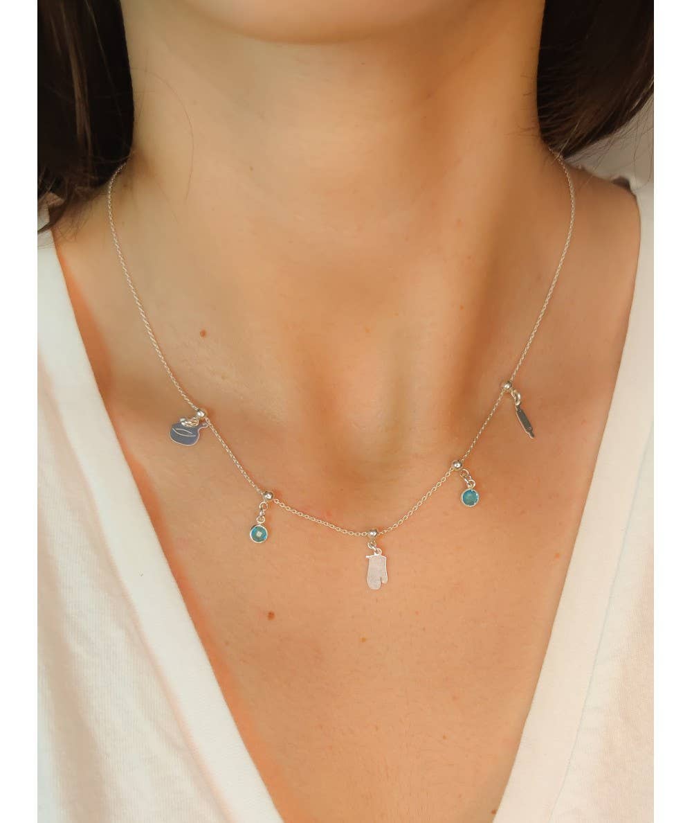 COM FORSA SL - Wholesale Individual Charm/Pendant - Sterling Silver 925 Mini Kitchen Mitt Pendant 5 X 10Mm