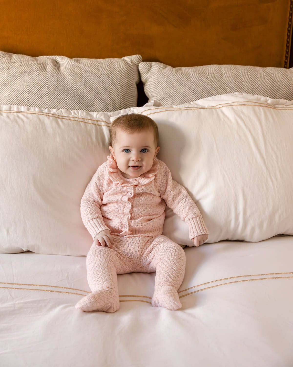 Baby Pink Girls Knit 2 Pc Cardigan set for wholesale on Faire1