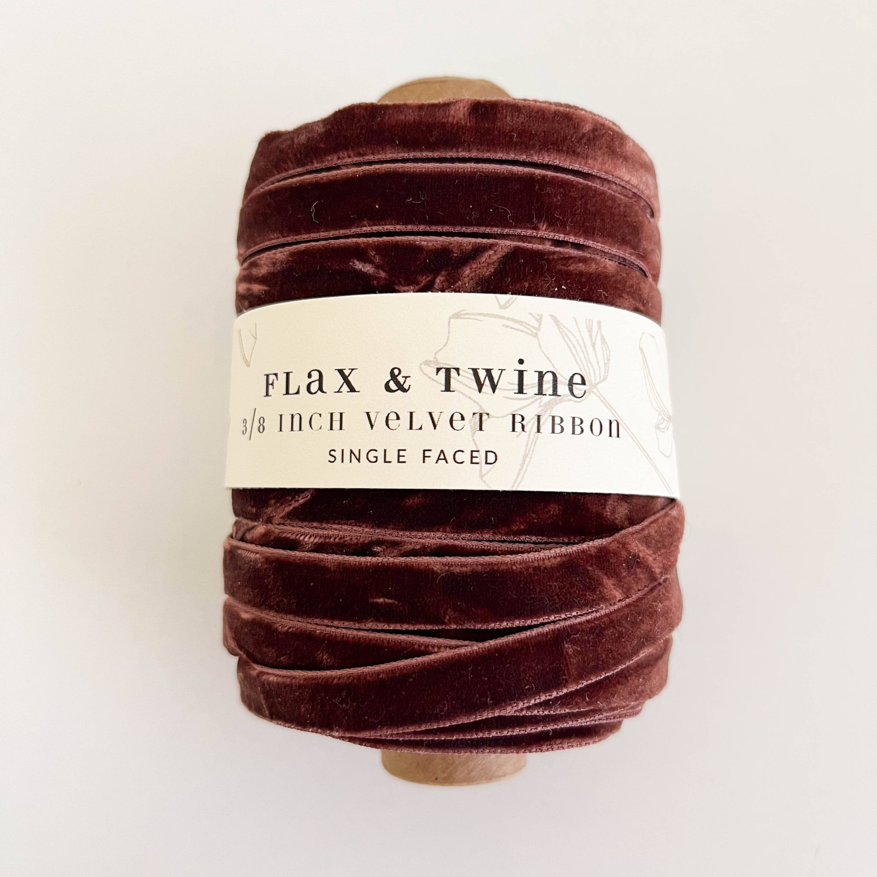 Flax & Twine - Wholesale Ribbon - Gift Wrapping - Flax & Twine 3/8" Velvet Ribbon - 30 Yards12