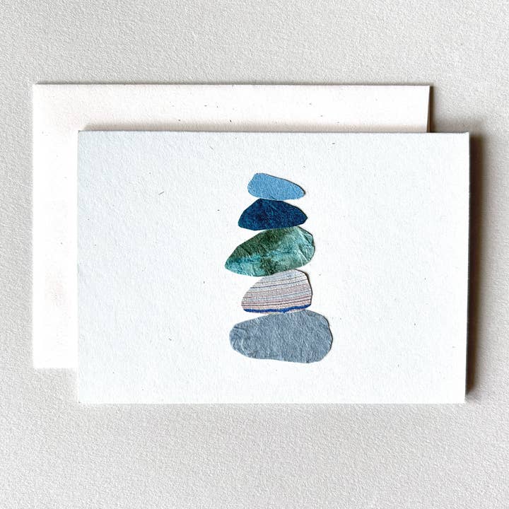 Landskapskollagekort - Rock Stack Horisontell för wholesale av Runaway Press