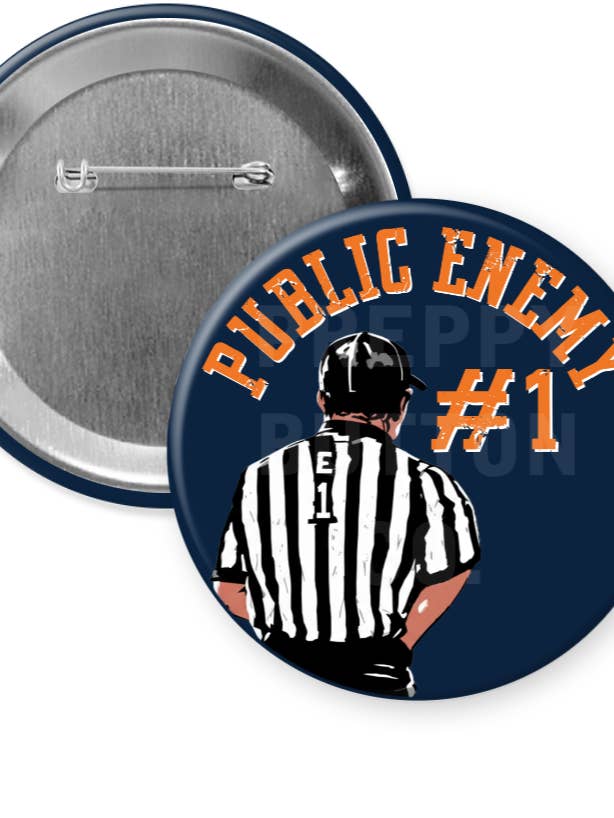 Auburn "Public Enemy #1" Referee Gameday Button for wholesale by Preppy Button Co. LLC.