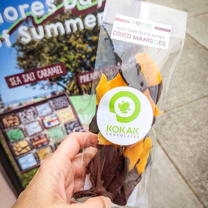 Kokak Chocolates – Großhandel Süßigkeiten mit Schokoglasur – Getrocknete Mangos in Dunkel- oder Milchschokolade2