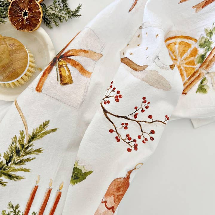 emily lex studio - Wholesale Tea Towel - yuletide cotton flour sack tea towel3