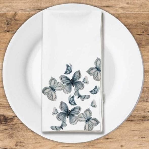 Monochrome Butterflies - Printed Guest Towel for wholesale by Altoonastore