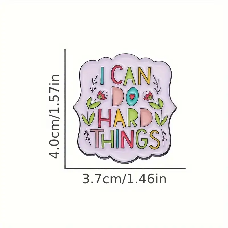 Magnifique Hearts - Wholesale Lapel Pin/Button - Cute Colorful 'I Can Do Hard Things' Pin Badge - Inspiration2