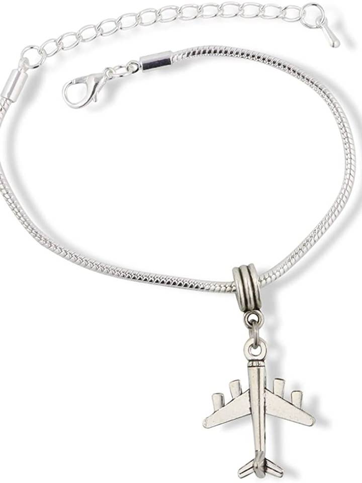 Pulseira de avião Emerald Park Jewelry | Pulseira de corrente de cobra de aço inoxidável com 4 motores por atacado de Dave The Bunny