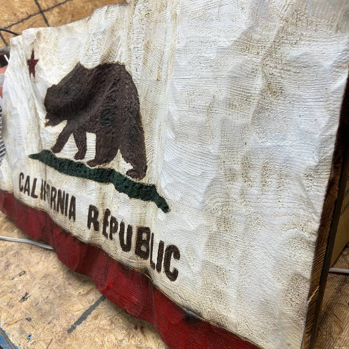 Schmedic Woodworking - Wholesale Sign - Wood Wavy California State Flag
