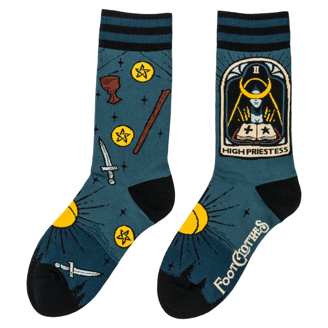 FootClothes LLC - Wholesale Socks - Unisex - The High Priestess Tarot Nouveau Crew Socks2