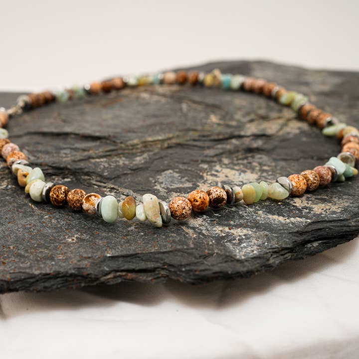 Necklace Natural Agate stone, Multi color Stone necklace for wholesale by Hadi Craft