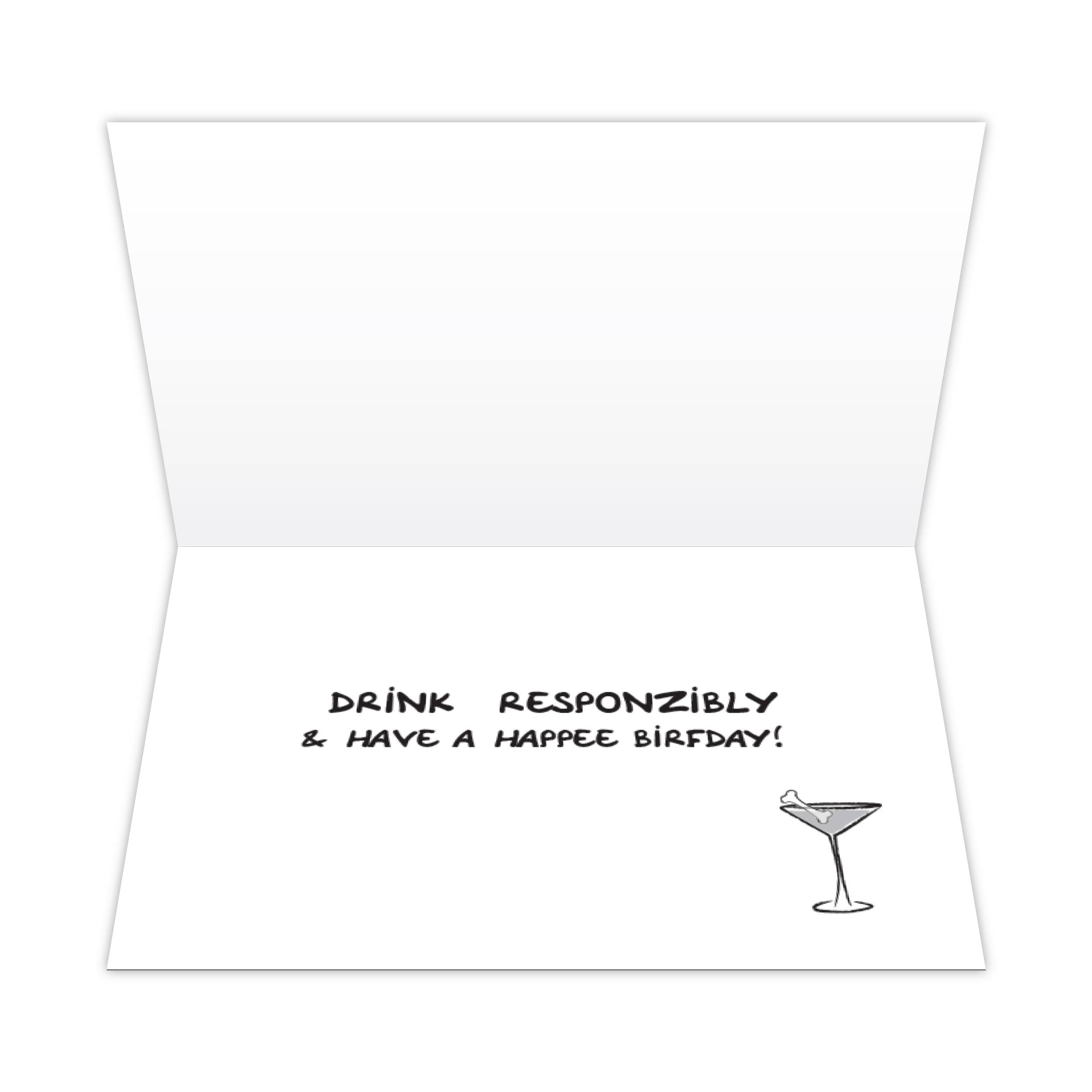 Dog Speak – Großhandel Geburtstagskarten – Geburtstag - Trinke verantwortungsvoll1