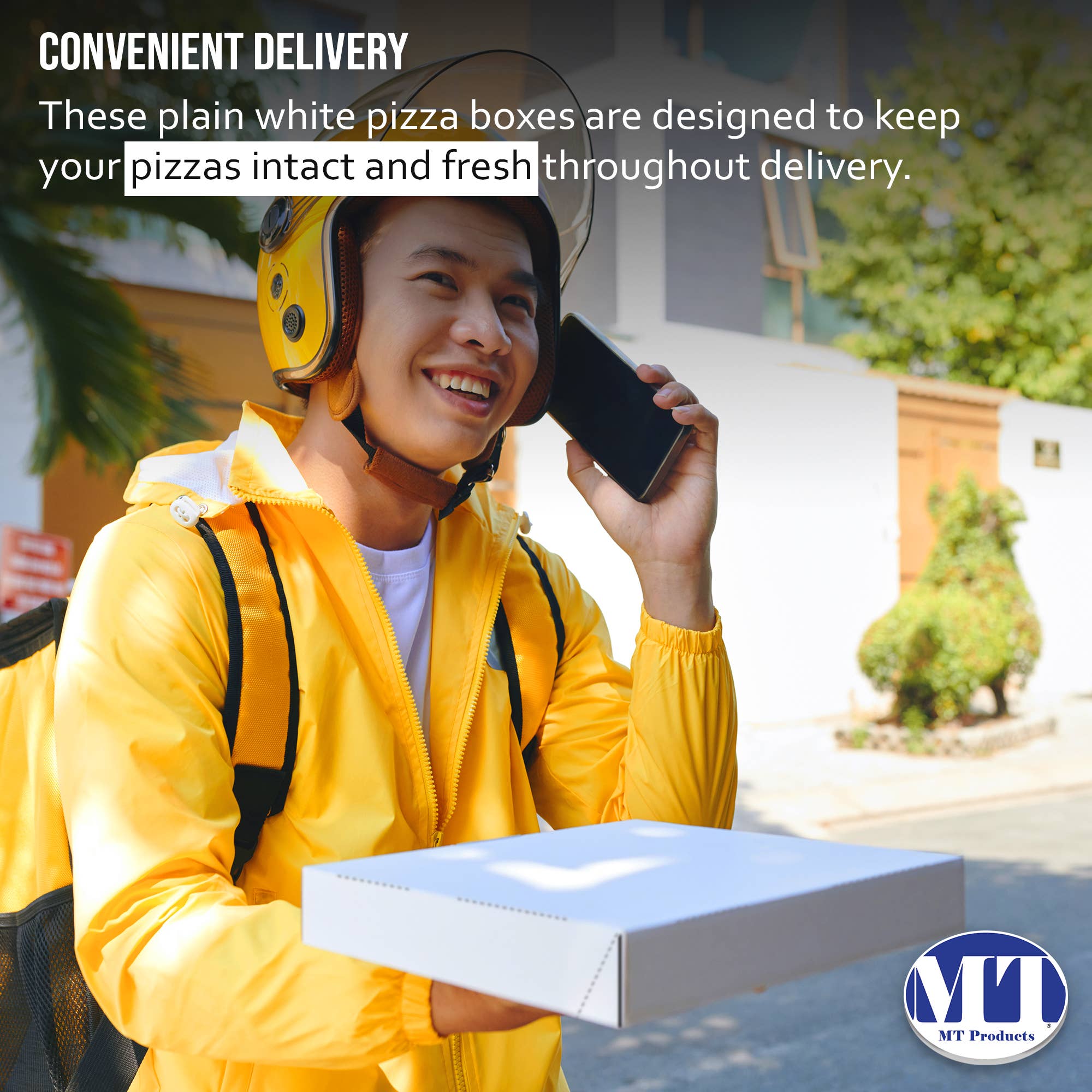 MT Products - Wholesale Food Storage Container - MT Products White Extra Thin Paperboard Pizza Boxes5