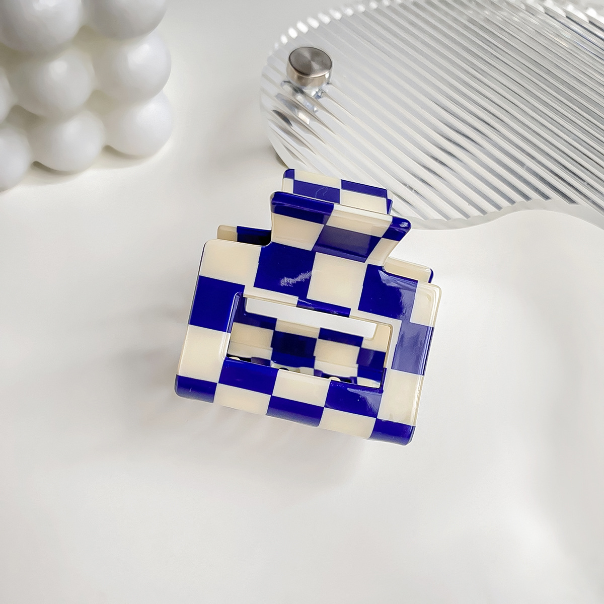 ACCITY - Wholesale Hair Clip - Women's - Checkerboard Hair Claw – Candy Color Acetate Look_CWMM1008434