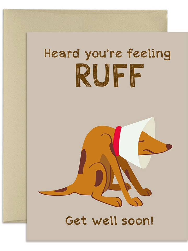 Get Well Soon Card - Feeling Ruff for wholesale by The Imagination Spot
