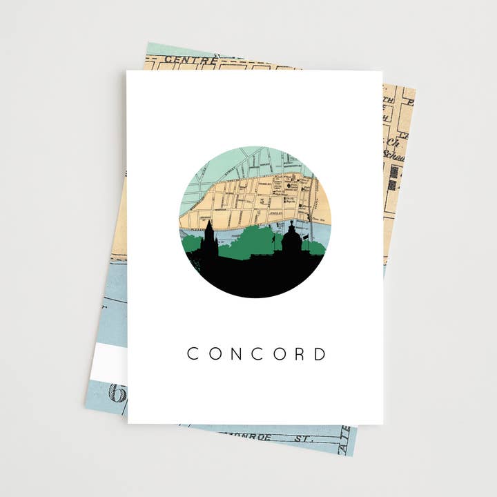 Cartão comemorativo do horizonte da cidade de New Hampshire | Várias cidades por atacado de Paperfinch Design