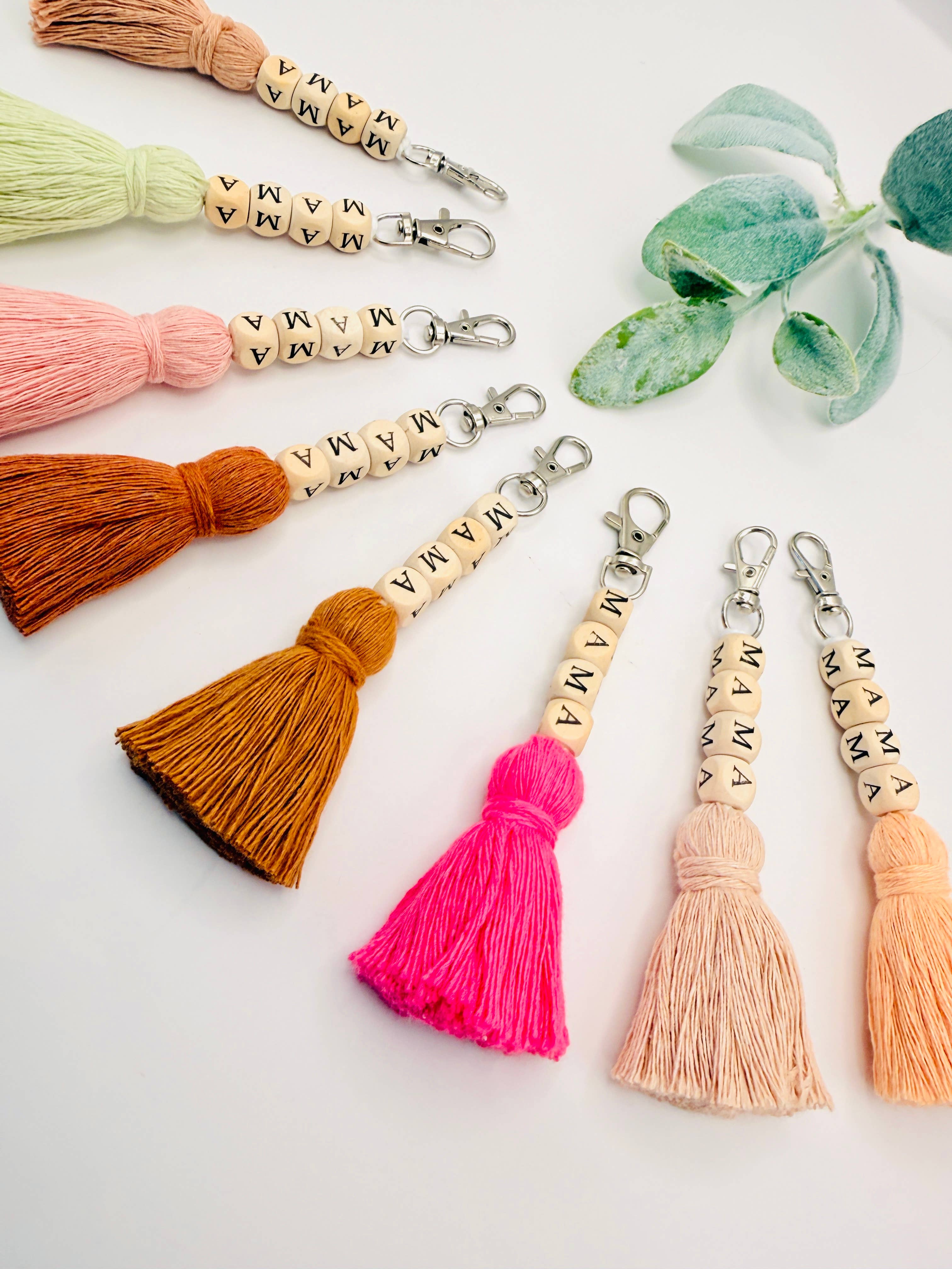MarissaDDesigns - Wholesale Keychain - Women's - Macrame Mama Tassel Keychain | Handmade Boho Keychain | Mama7