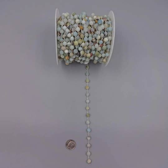 Envoltorio de alambre de amazonita mate de 2 pies y 6 mm para venta al por mayor de IST Jewelry